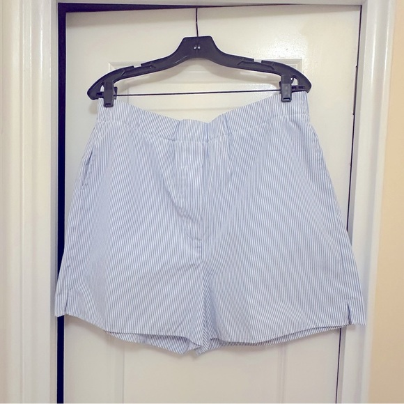 Mango oversized Blue Striped Button-Up Shirt and Shorts Set in cotton bl… - Picture 5 of 14